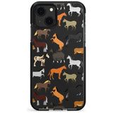 Horse Pattern Black Impact Phone Case for iPhone 13 & 13 Mini