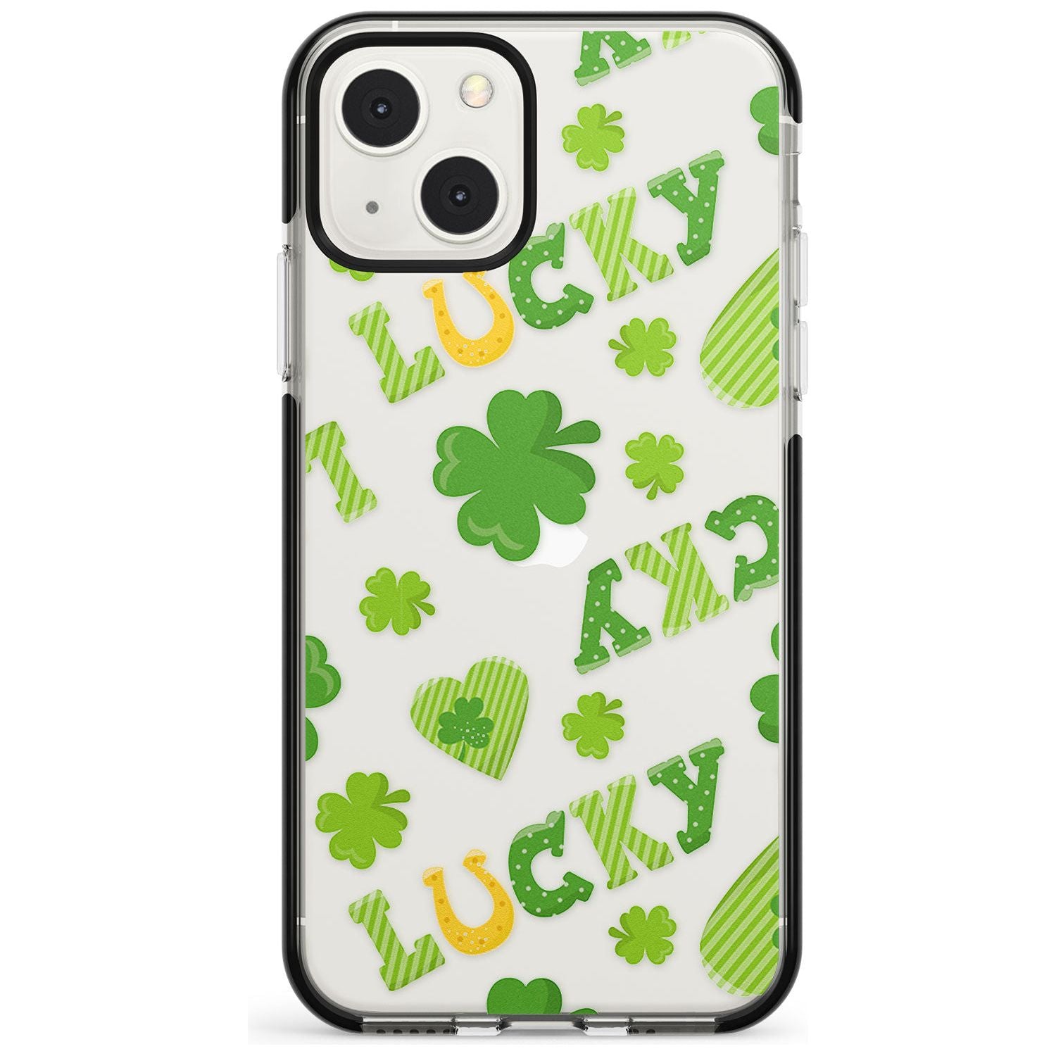 Lucky Irish Clover Phone Case iPhone 13 Mini / Black Impact Case Blanc Space