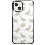 Adorable Dinosaurs Pattern Phone Case iPhone 13 Mini / Black Impact Case Blanc Space