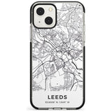 Map of Leeds, England Phone Case iPhone 13 Mini / Black Impact Case Blanc Space