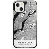 Map of New York, New York Phone Case iPhone 13 Mini / Black Impact Case Blanc Space