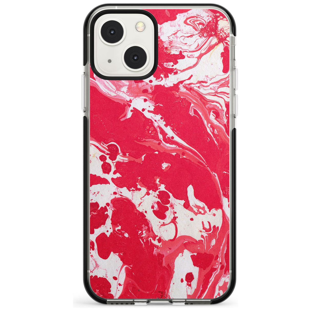 Red & White - Marbled Paper