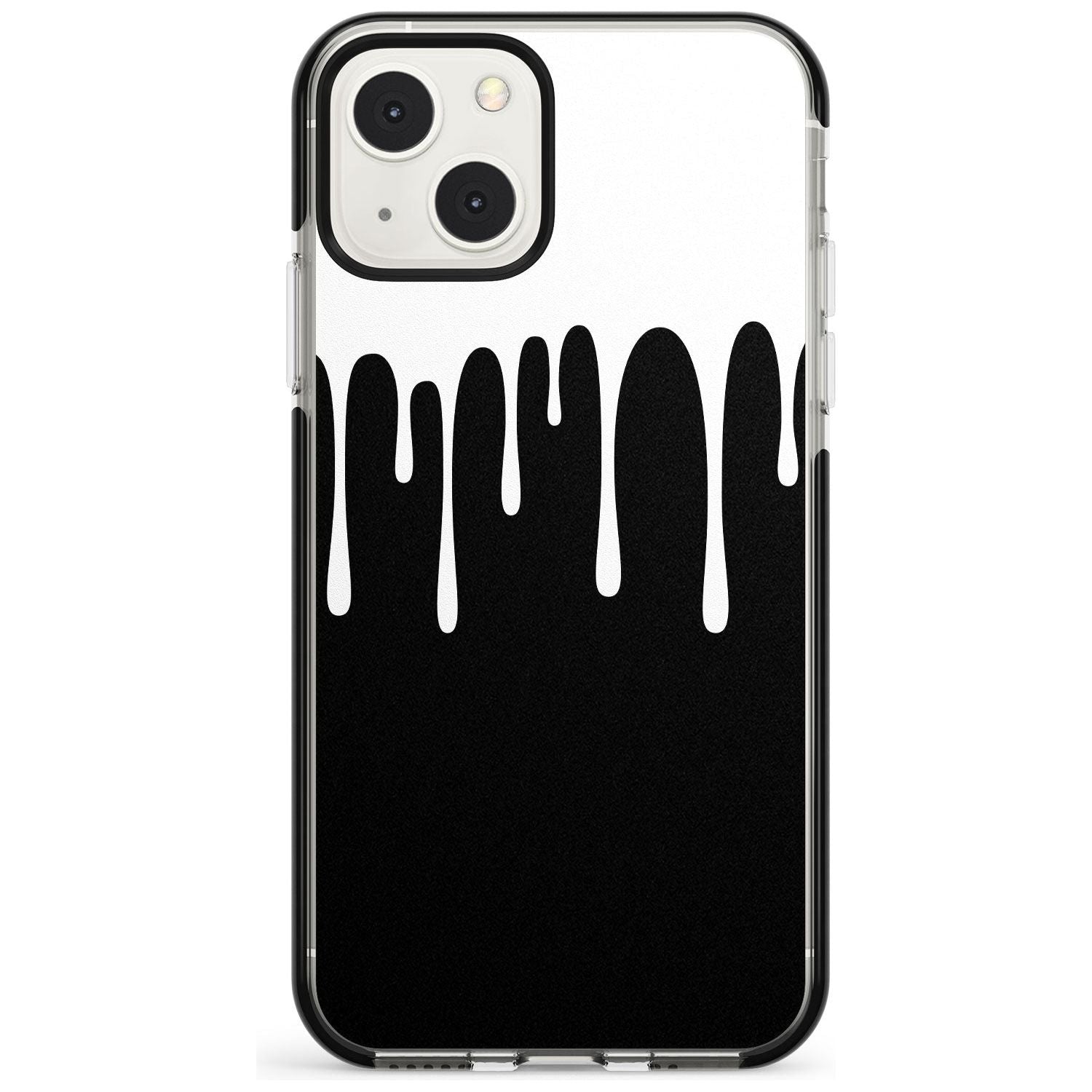 Melted Effect: White & Black Phone Case iPhone 13 Mini / Black Impact Case Blanc Space