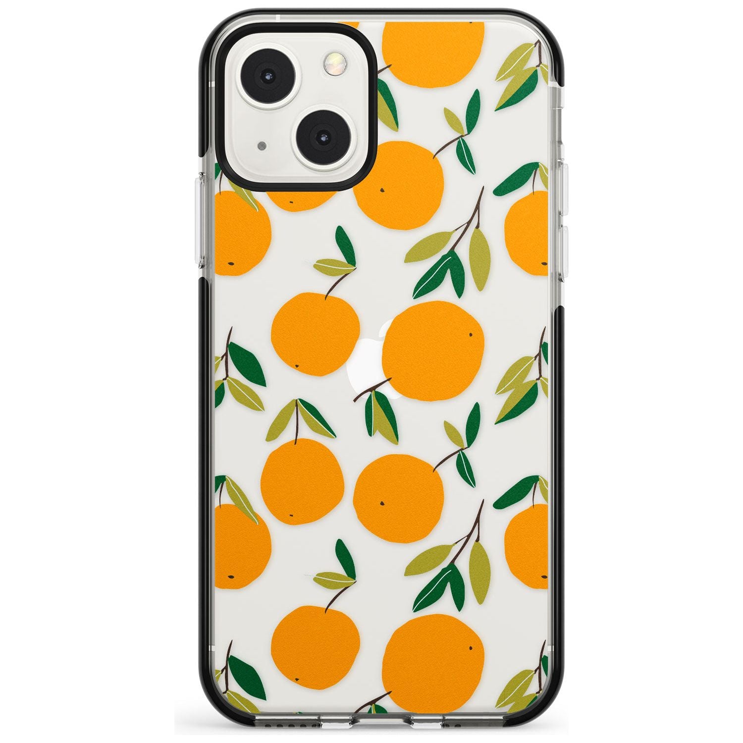 Oranges Pattern Phone Case iPhone 13 Mini / Black Impact Case Blanc Space