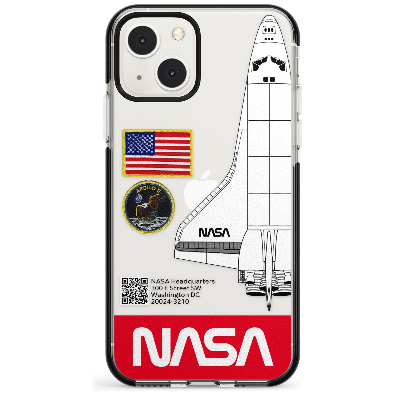 NASA Apollo 11 Black Impact Phone Case for iPhone 13 & 13 Mini