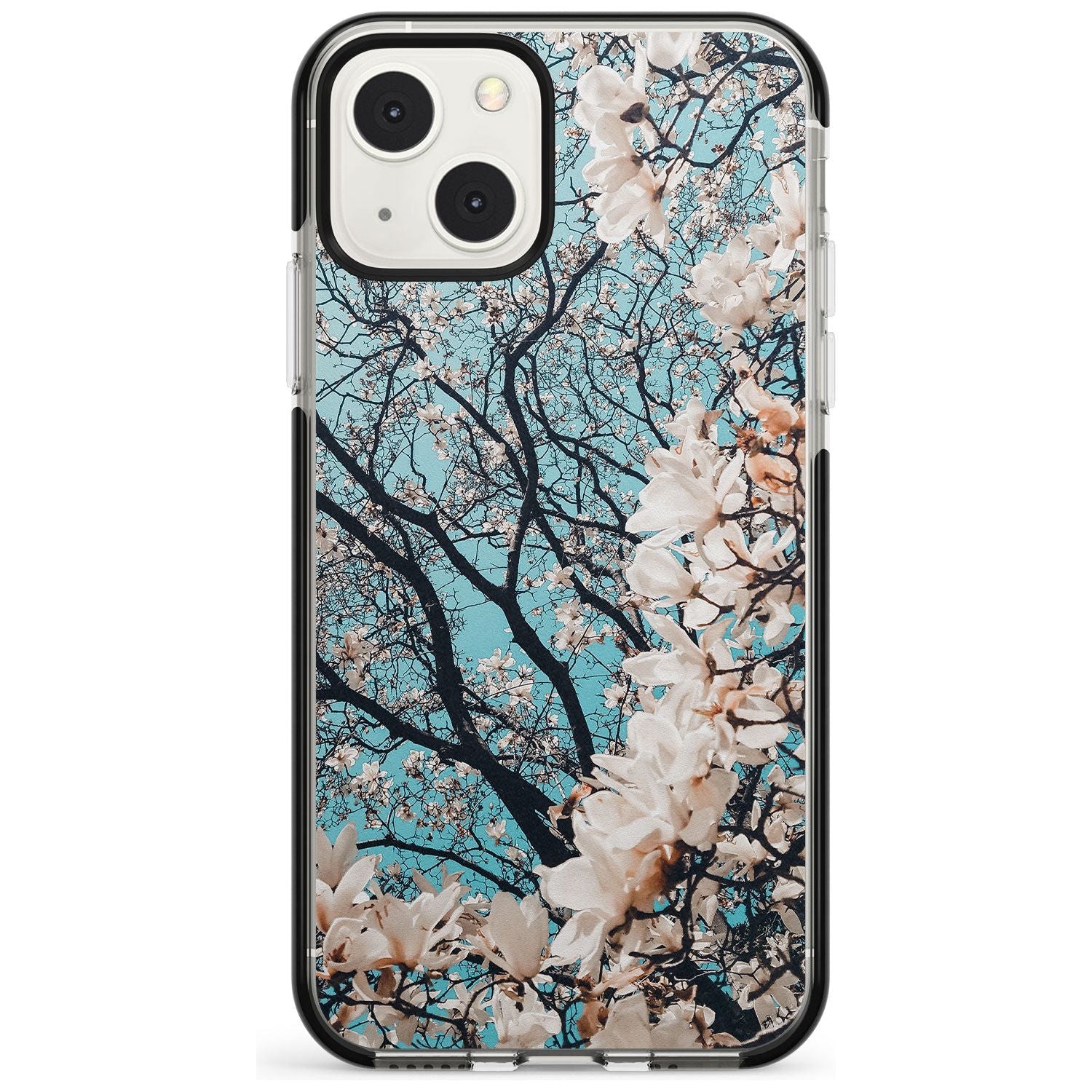 Magnolia Tree Photograph Phone Case iPhone 13 Mini / Black Impact Case Blanc Space