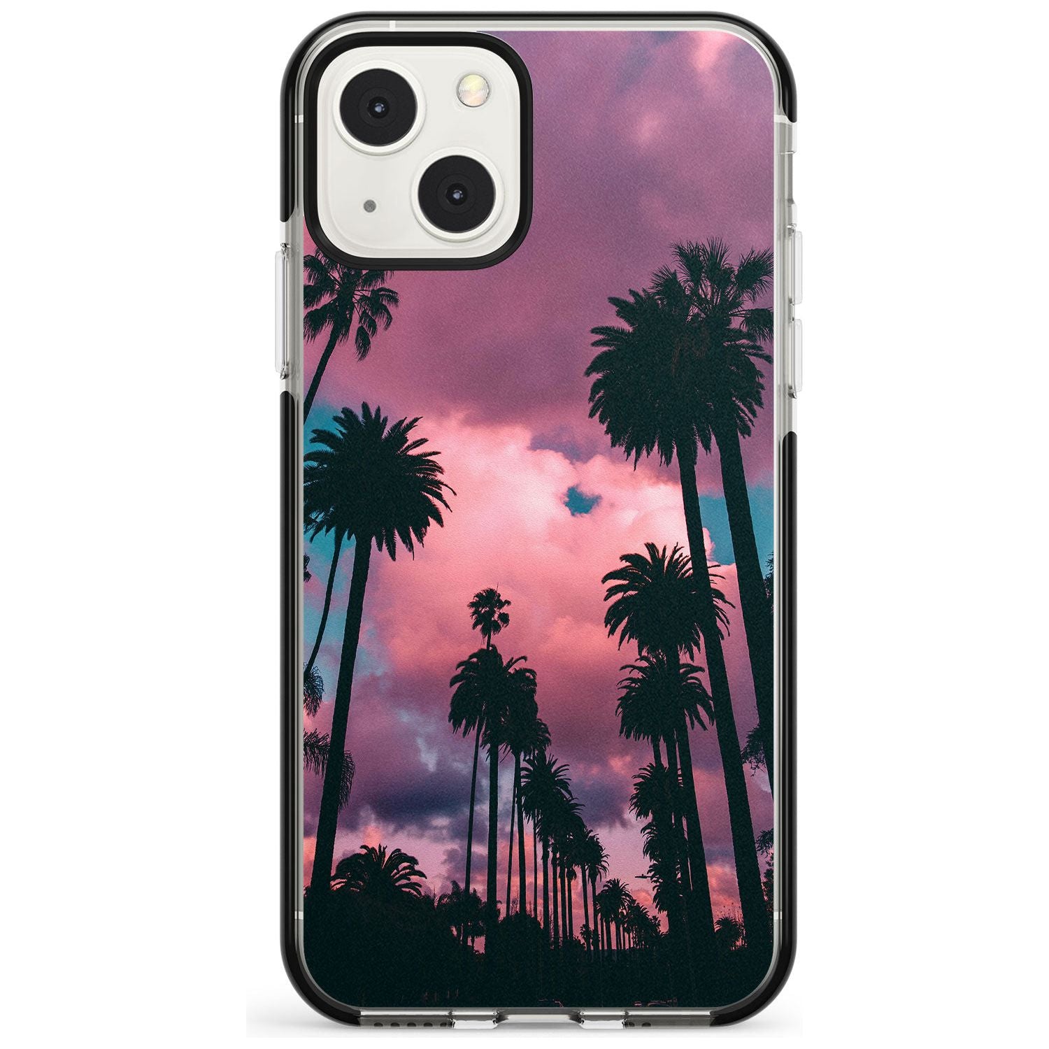 Palm Tree Sunset Photograph Phone Case iPhone 13 Mini / Black Impact Case Blanc Space