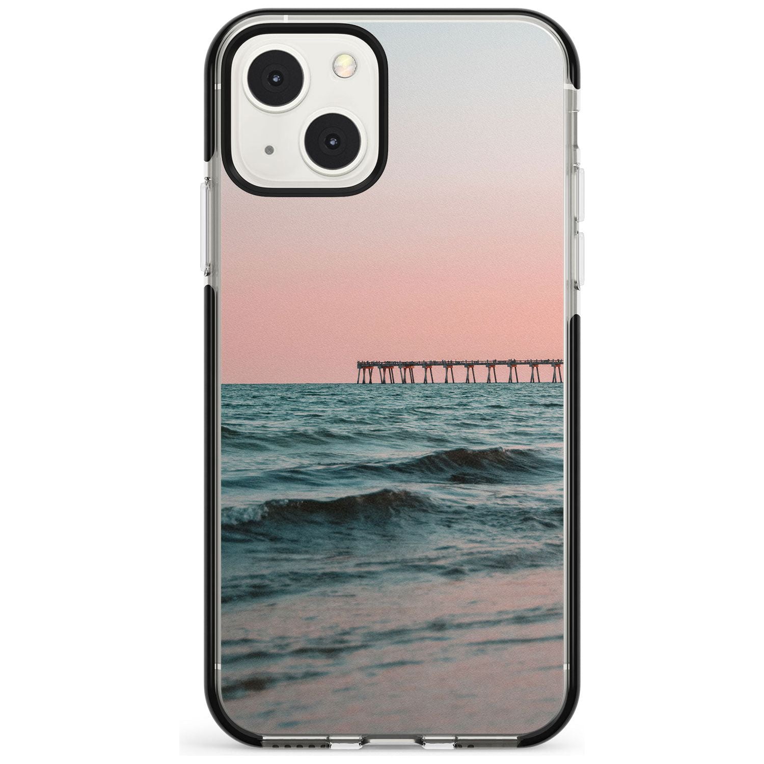 Beach Pier Photograph Phone Case iPhone 13 Mini / Black Impact Case Blanc Space