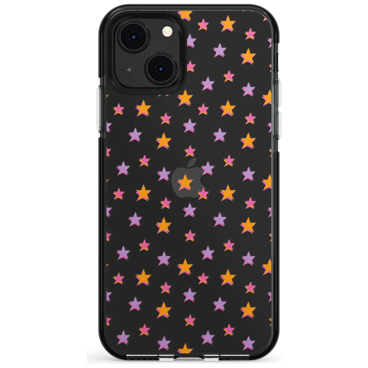 Spangling Stars Pattern Black Impact Phone Case for iPhone 13 & 13 Mini