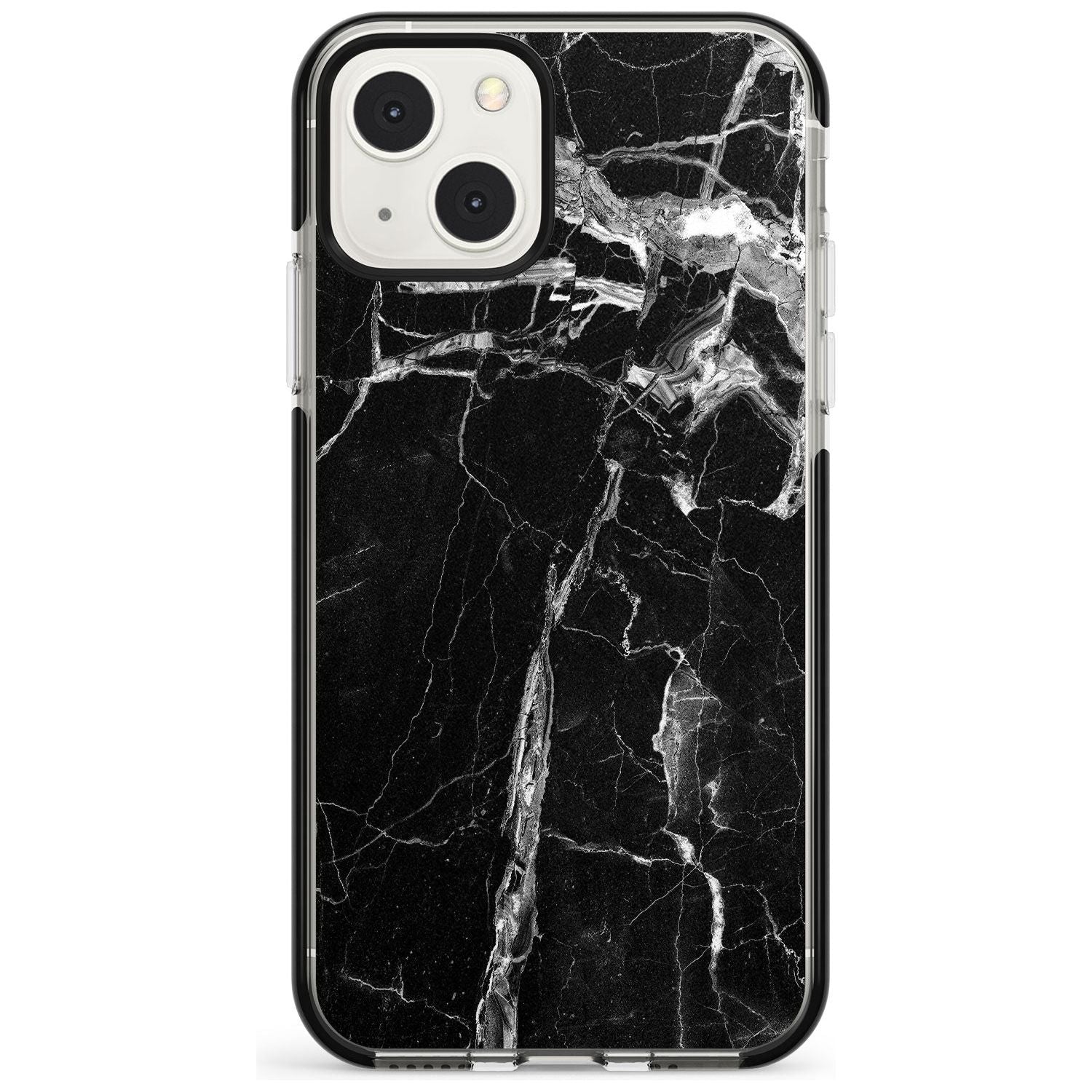 Black Onyx Marble Texture Phone Case iPhone 13 Mini / Black Impact Case Blanc Space