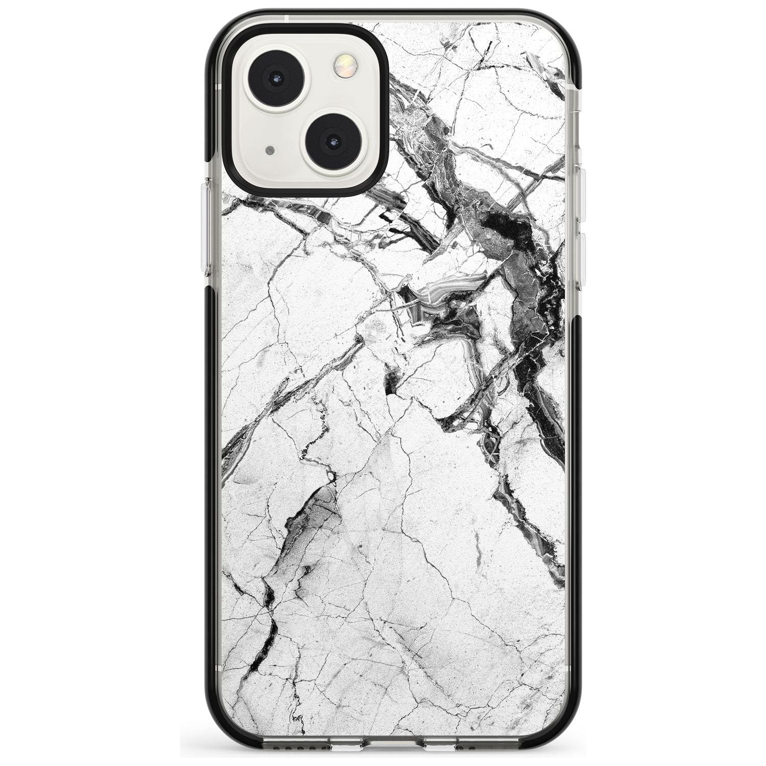 Black & White Stormy Marble Phone Case iPhone 13 Mini / Black Impact Case Blanc Space