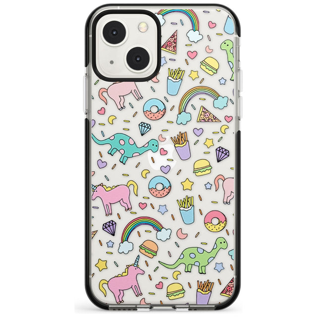 Cute Pattern Phone Case iPhone 13 Mini / Black Impact Case Blanc Space