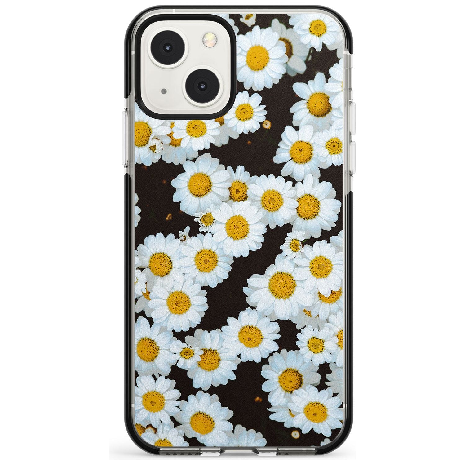 Daisies - Real Floral Photographs Phone Case iPhone 13 Mini / Black Impact Case Blanc Space