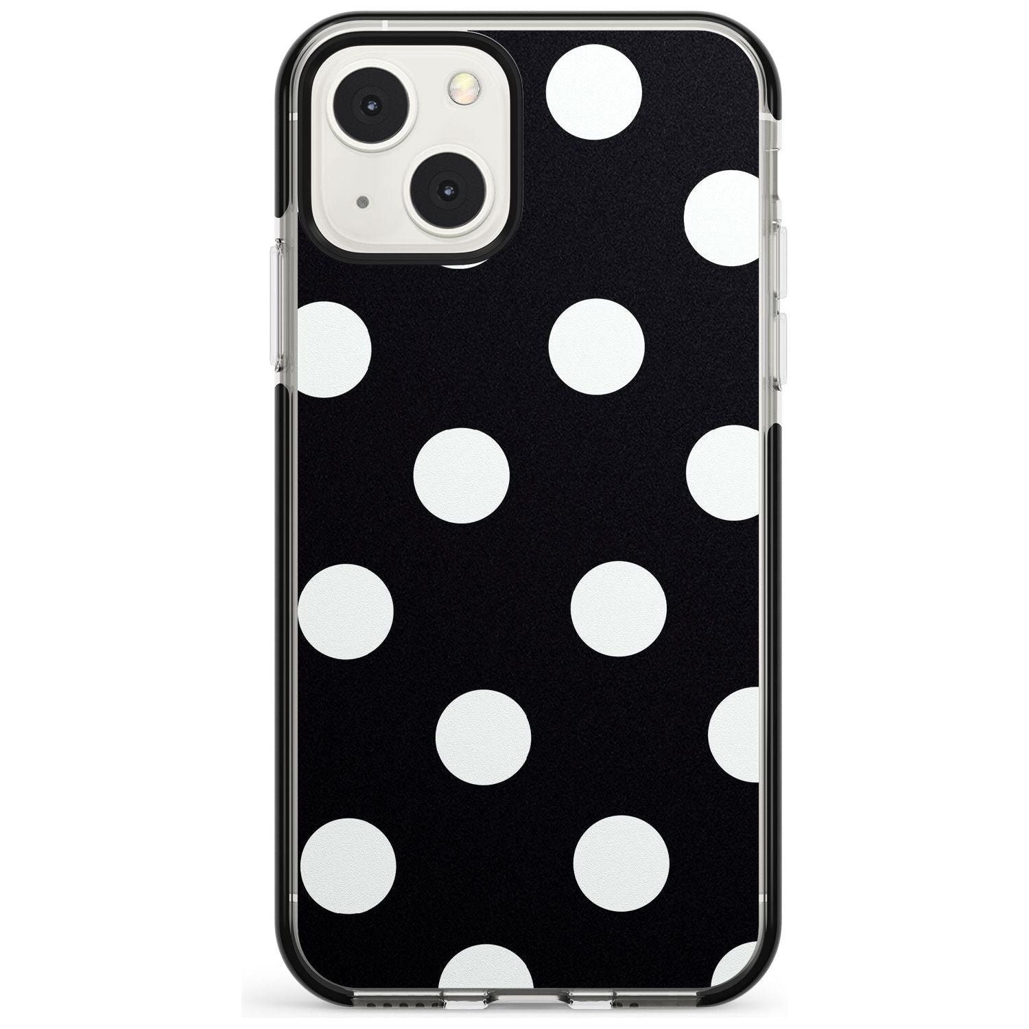 Chic Black Polka Dot Phone Case iPhone 13 Mini / Black Impact Case Blanc Space