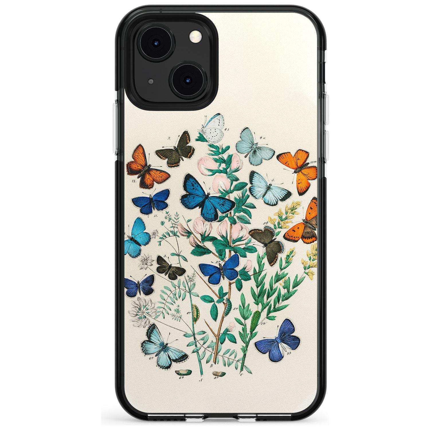 European Butterflies Black Impact Phone Case for iPhone 13 & 13 Mini