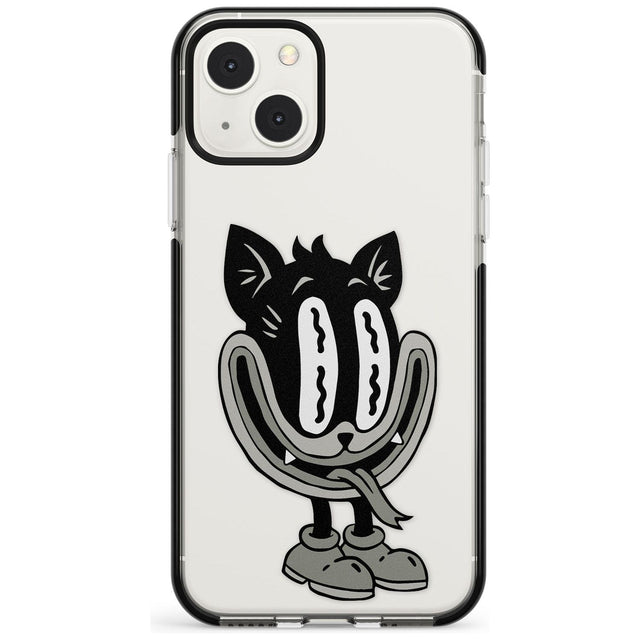 Faded Feline Black Impact Phone Case for iPhone 13 & 13 Mini