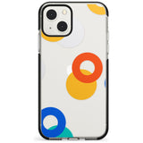 Abstract Mixed Circles Phone Case iPhone 13 Mini / Black Impact Case Blanc Space