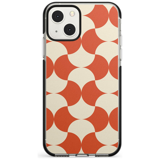 Abstract Retro Shapes: Psychedelic Pattern Phone Case iPhone 13 Mini / Black Impact Case Blanc Space
