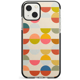 Abstract Retro Shapes: Colourful Circles Phone Case iPhone 13 Mini / Black Impact Case Blanc Space