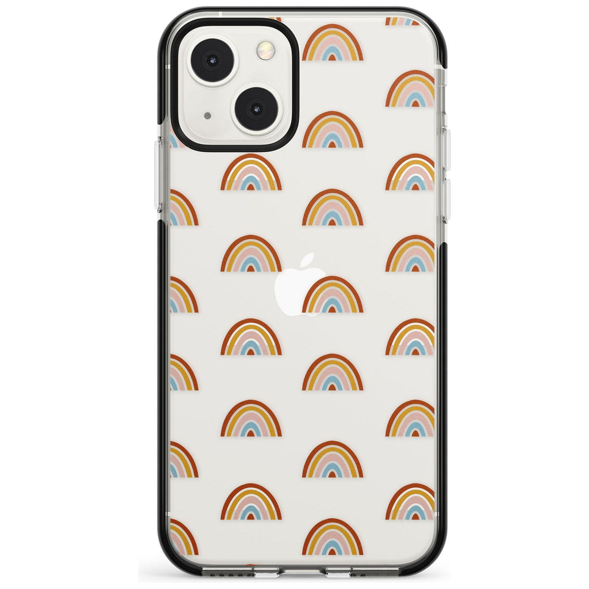 Cute Scandinavian Rainbows Phone Case iPhone 13 Mini / Black Impact Case Blanc Space