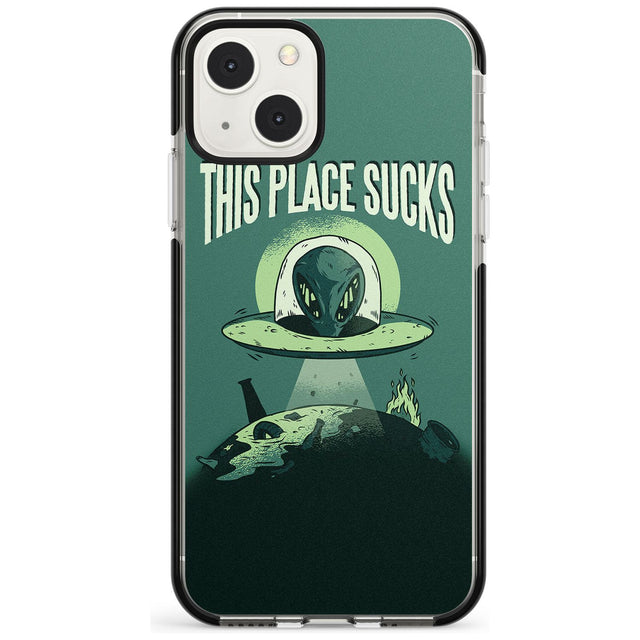 EARTH SUCKS Phone Case iPhone 13 Mini / Black Impact Case Blanc Space