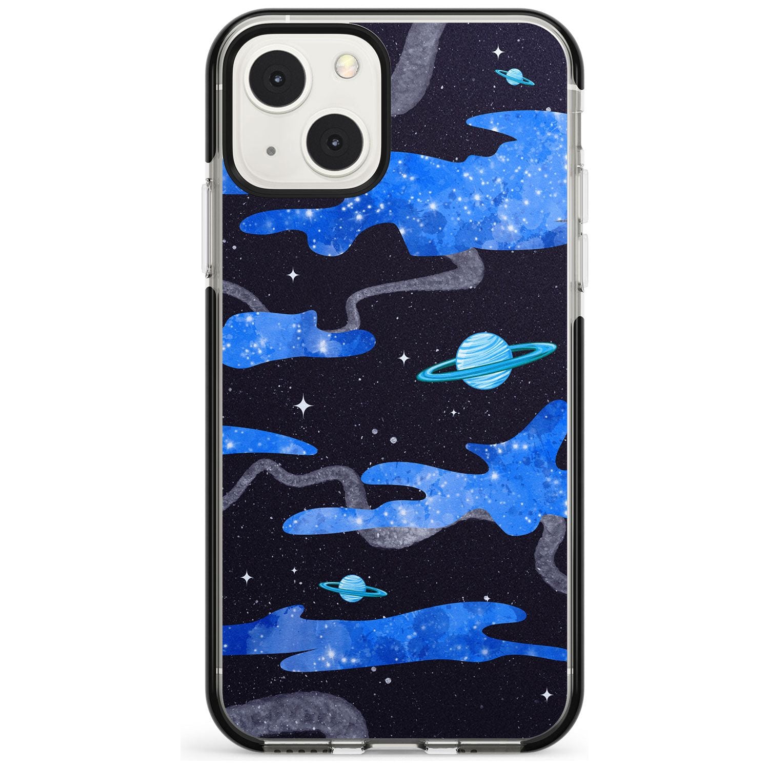 Blue Galaxy Black Impact Phone Case for iPhone 13 & 13 Mini