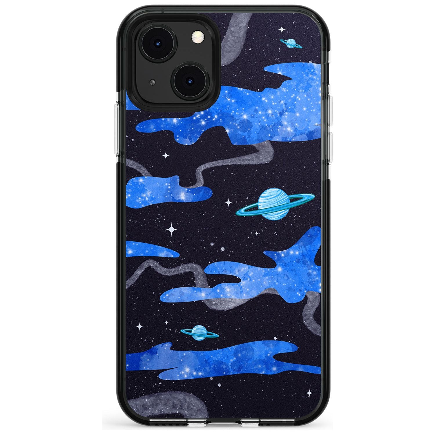 Blue Galaxy Black Impact Phone Case for iPhone 13 & 13 Mini