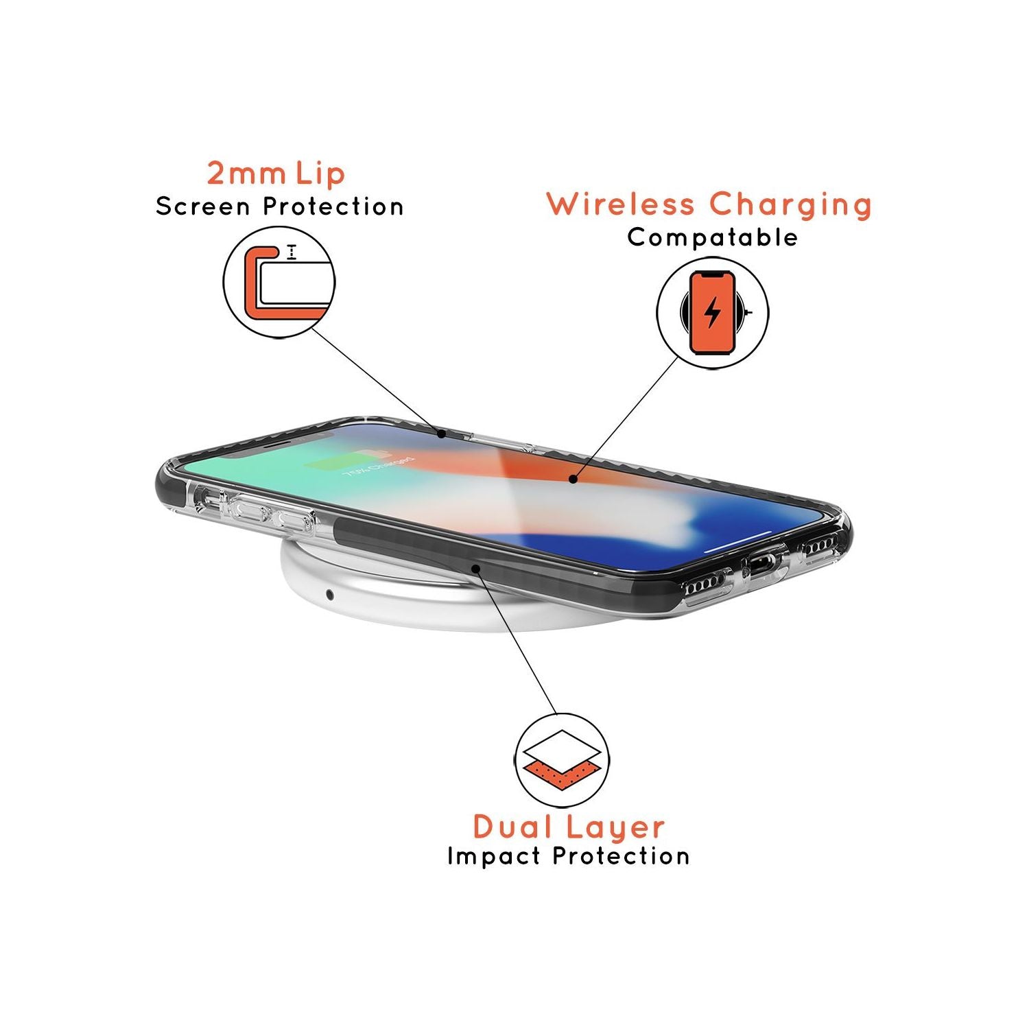 Orange Camo Black Impact Phone Case for iPhone 13 & 13 Mini