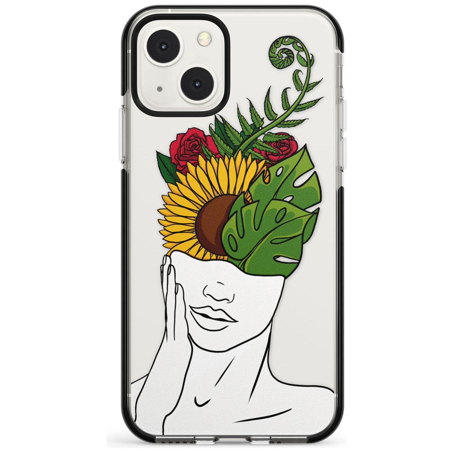 Let The Mind Flourish Phone Case iPhone 13 Mini / Black Impact Case Blanc Space