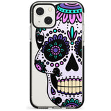 Violet Sugar Skull Black Impact Phone Case for iPhone 13 & 13 Mini