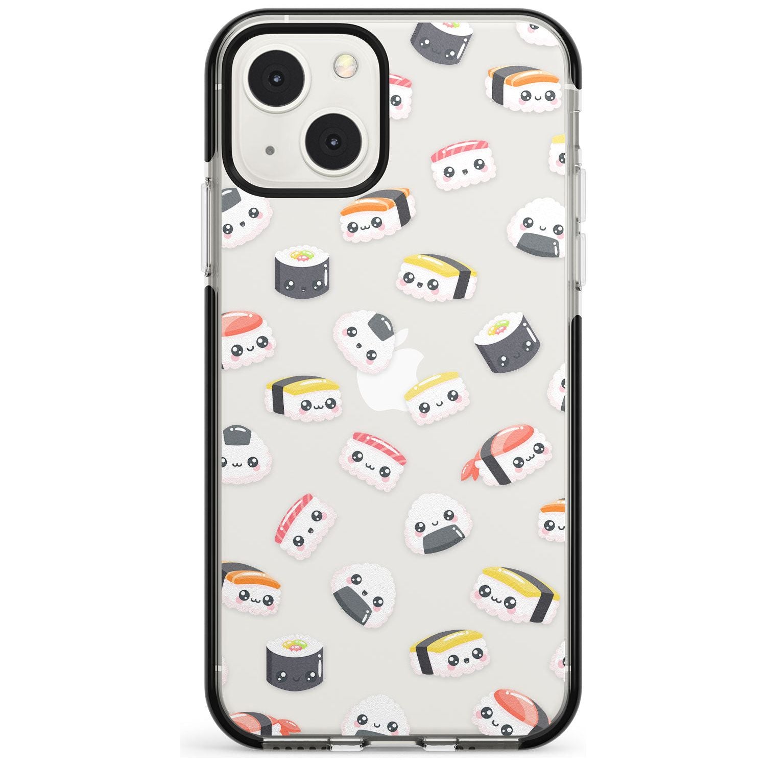 Kawaii Sushi & Rice Phone Case iPhone 13 Mini / Black Impact Case Blanc Space