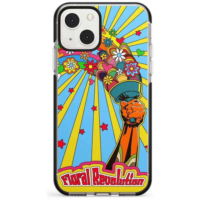 Floral Revolution Phone Case iPhone 13 Mini / Black Impact Case Blanc Space