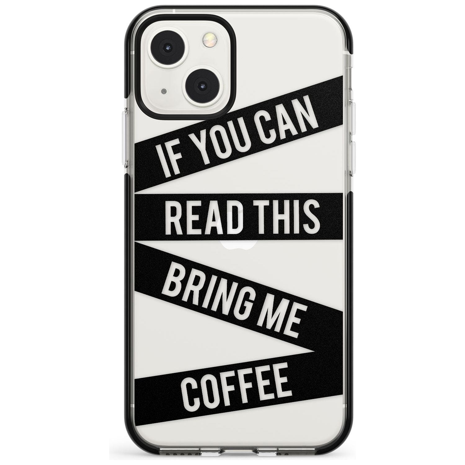 Black Stripes Bring Me Coffee Phone Case iPhone 13 Mini / Black Impact Case Blanc Space