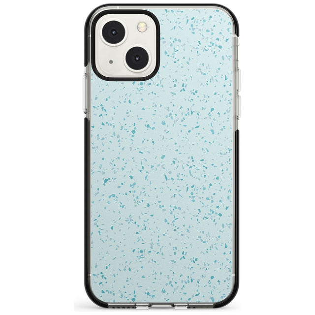 Light Blue Terrazzo Pattern Phone Case iPhone 13 Mini / Black Impact Case Blanc Space