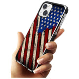 Distressed US Flag Black Impact Phone Case for iPhone 13 & 13 Mini