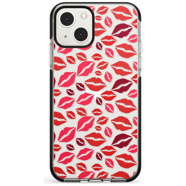 Lips Pattern Phone Case iPhone 13 Mini / Black Impact Case Blanc Space