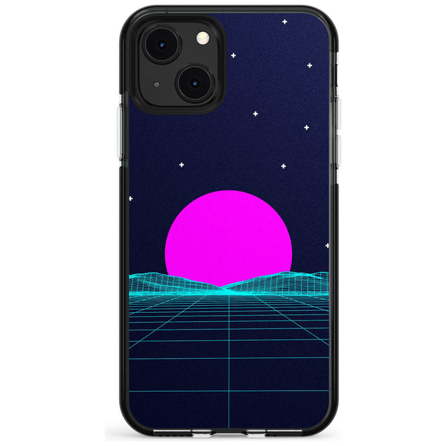 Miami Sunset Vaporwave Black Impact Phone Case for iPhone 13 & 13 Mini