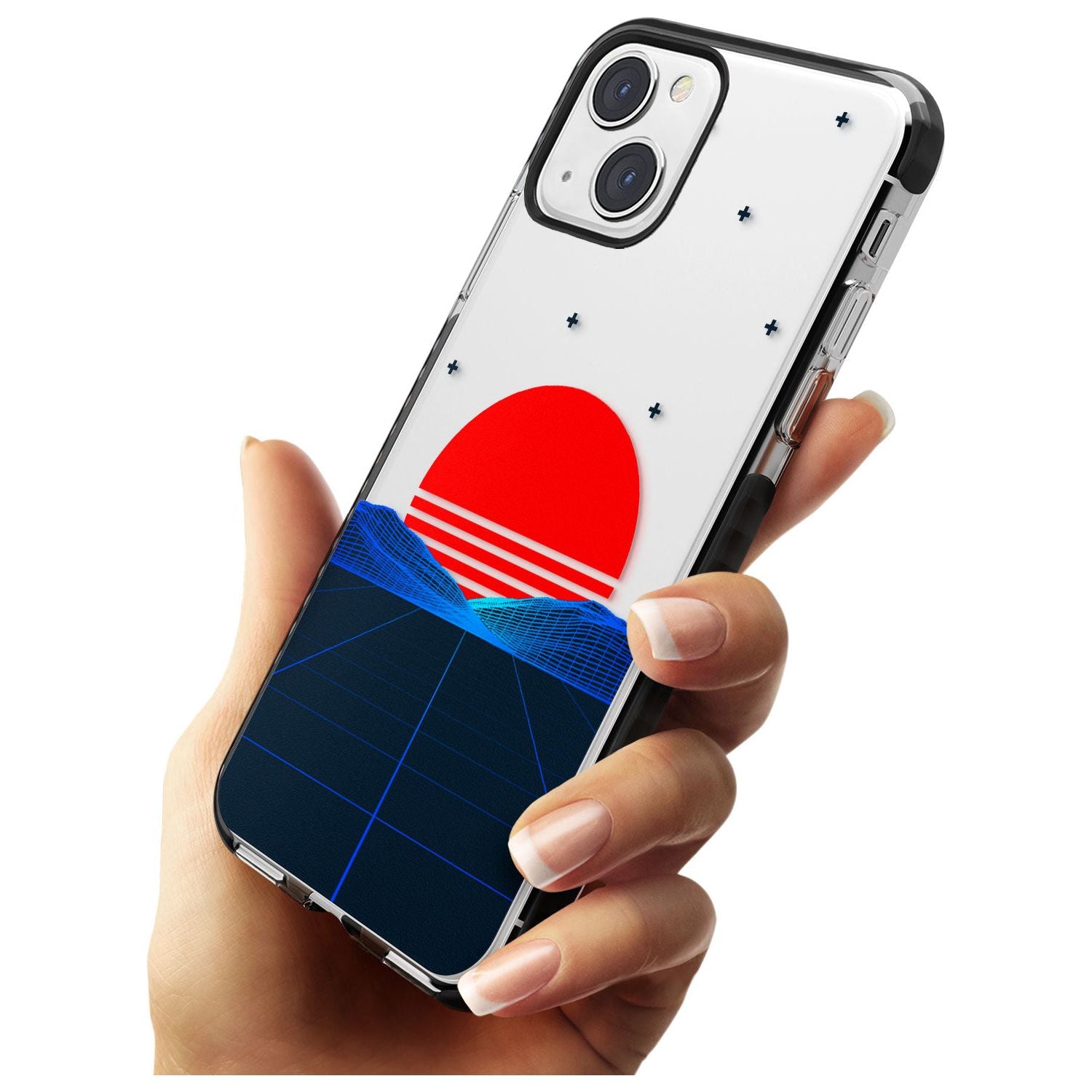 Japanese Sunset Vaporwave Black Impact Phone Case for iPhone 13 & 13 Mini