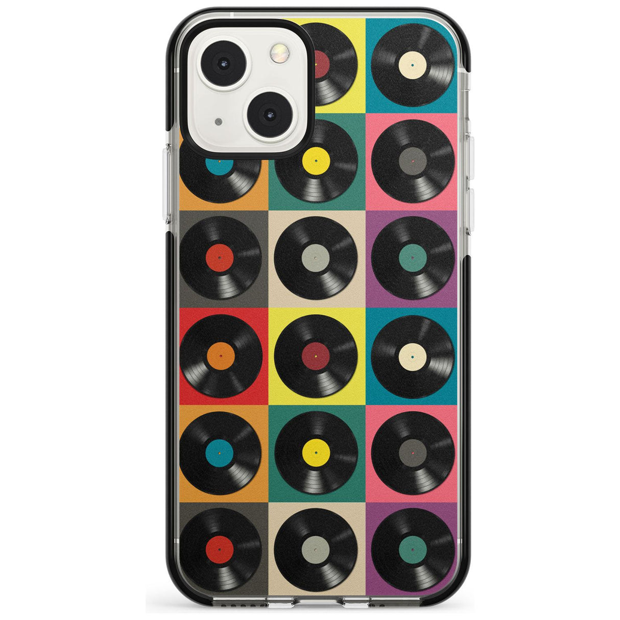 Vinyl Record Pattern Black Impact Phone Case for iPhone 13 & 13 Mini