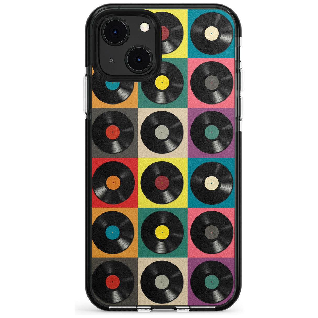 Vinyl Record Pattern Black Impact Phone Case for iPhone 13 & 13 Mini