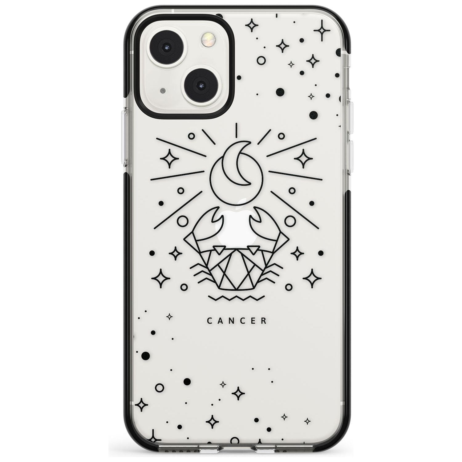 Cancer Emblem - Transparent Design Phone Case iPhone 13 Mini / Black Impact Case Blanc Space