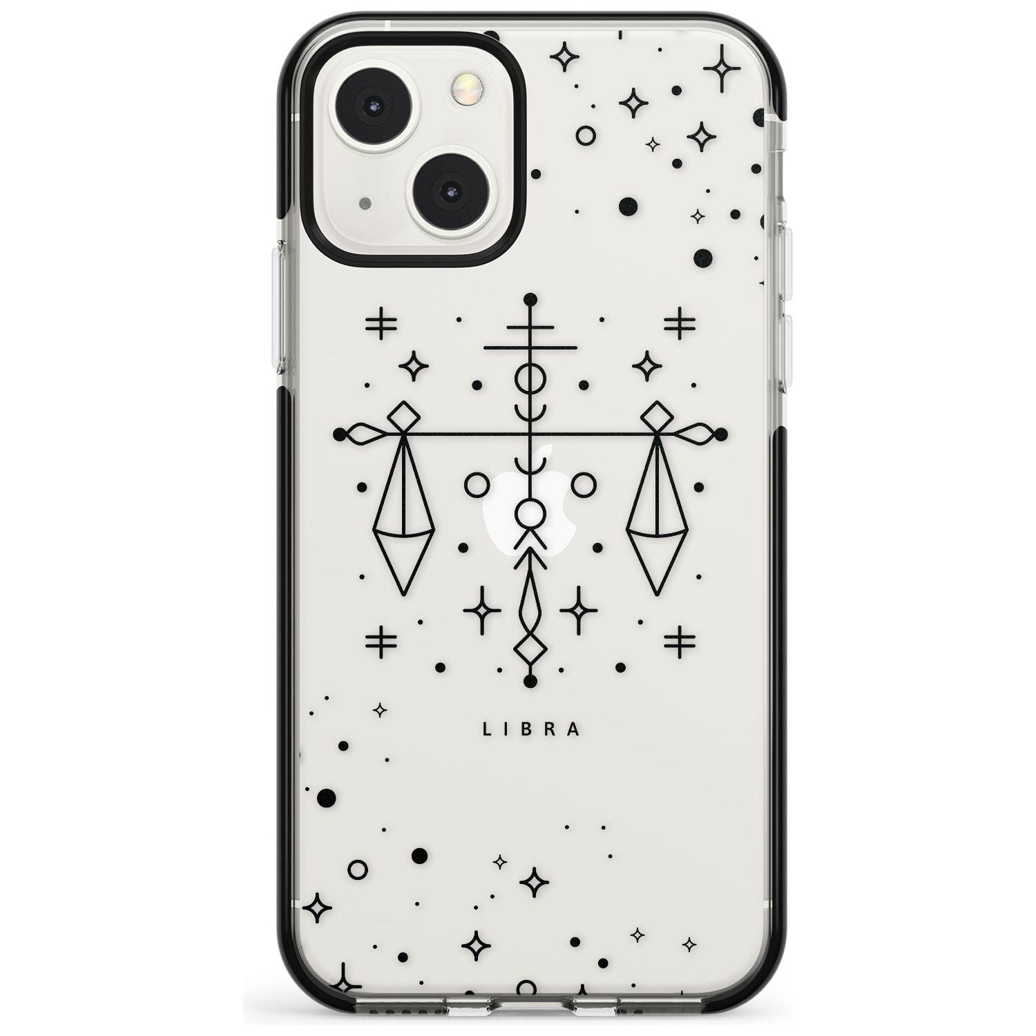 Libra Emblem - Transparent Design Phone Case iPhone 13 Mini / Black Impact Case Blanc Space