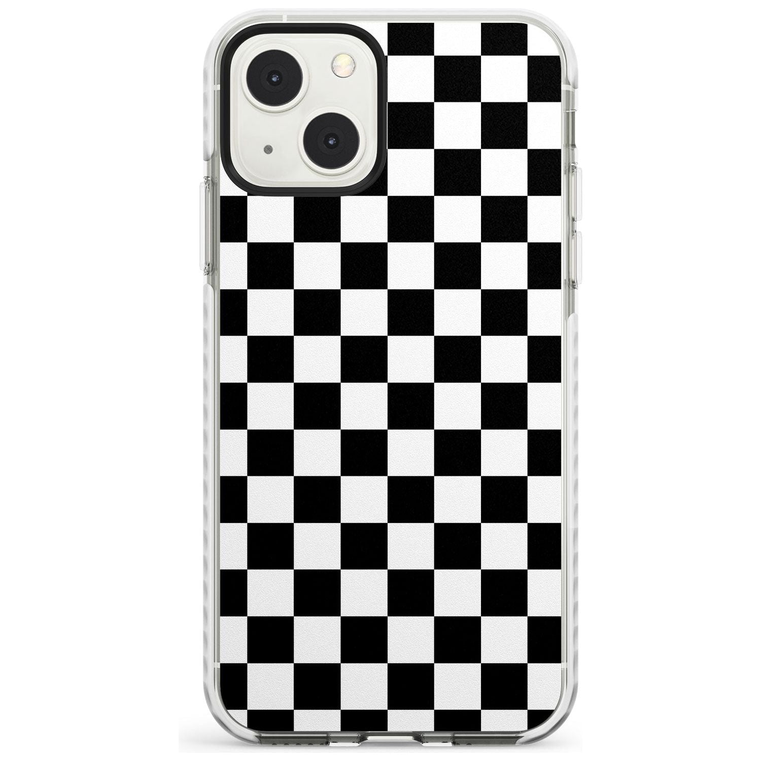 Black Checkered Phone Case iPhone 13 Mini / Impact Case Blanc Space