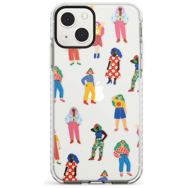 Girls Pattern Phone Case iPhone 13 Mini / Impact Case Blanc Space
