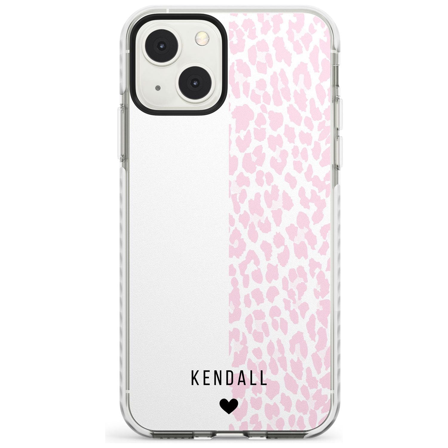 Personalised Pink & White Leopard Spots Custom Phone Case iPhone 13 Mini / Impact Case Blanc Space