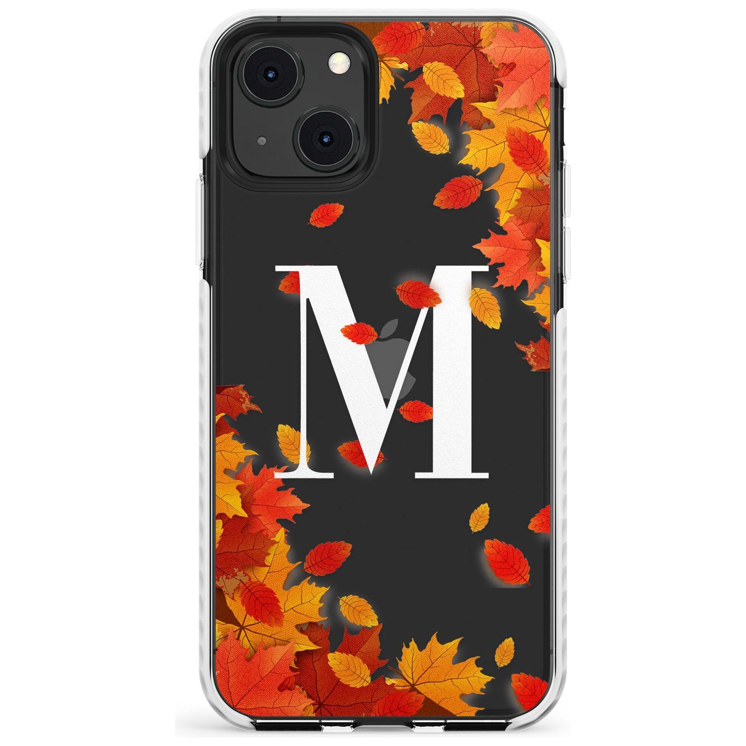 Personalised Monogram Autumn Leaves Impact Phone Case for iPhone 13 & 13 Mini