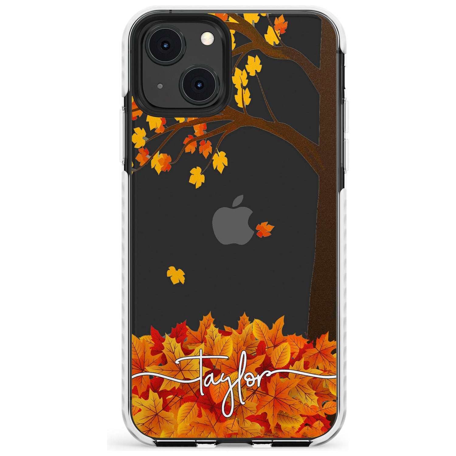 Personalised Autumn Leaves Impact Phone Case for iPhone 13 & 13 Mini