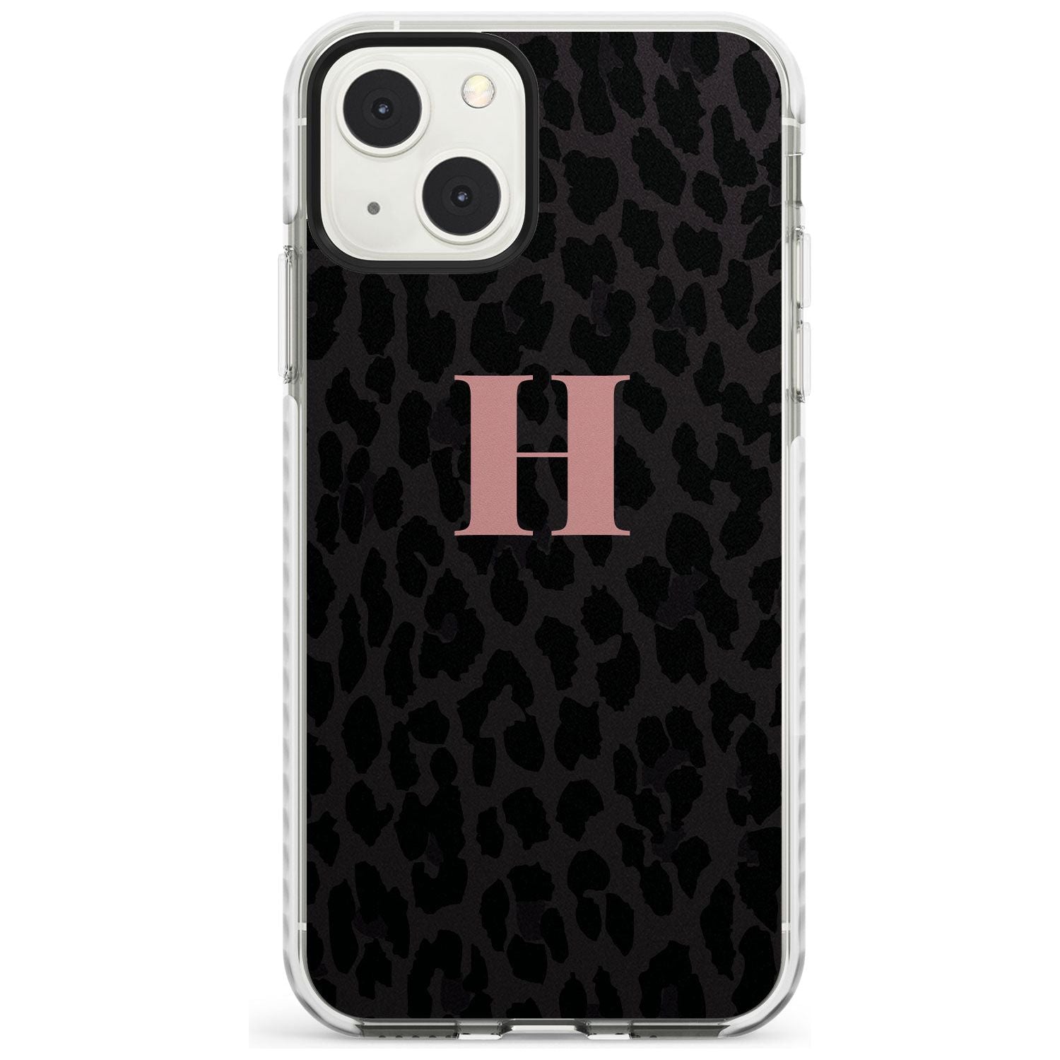 Personalised Small Pink Leopard Monogram Custom Phone Case iPhone 13 Mini / Impact Case Blanc Space