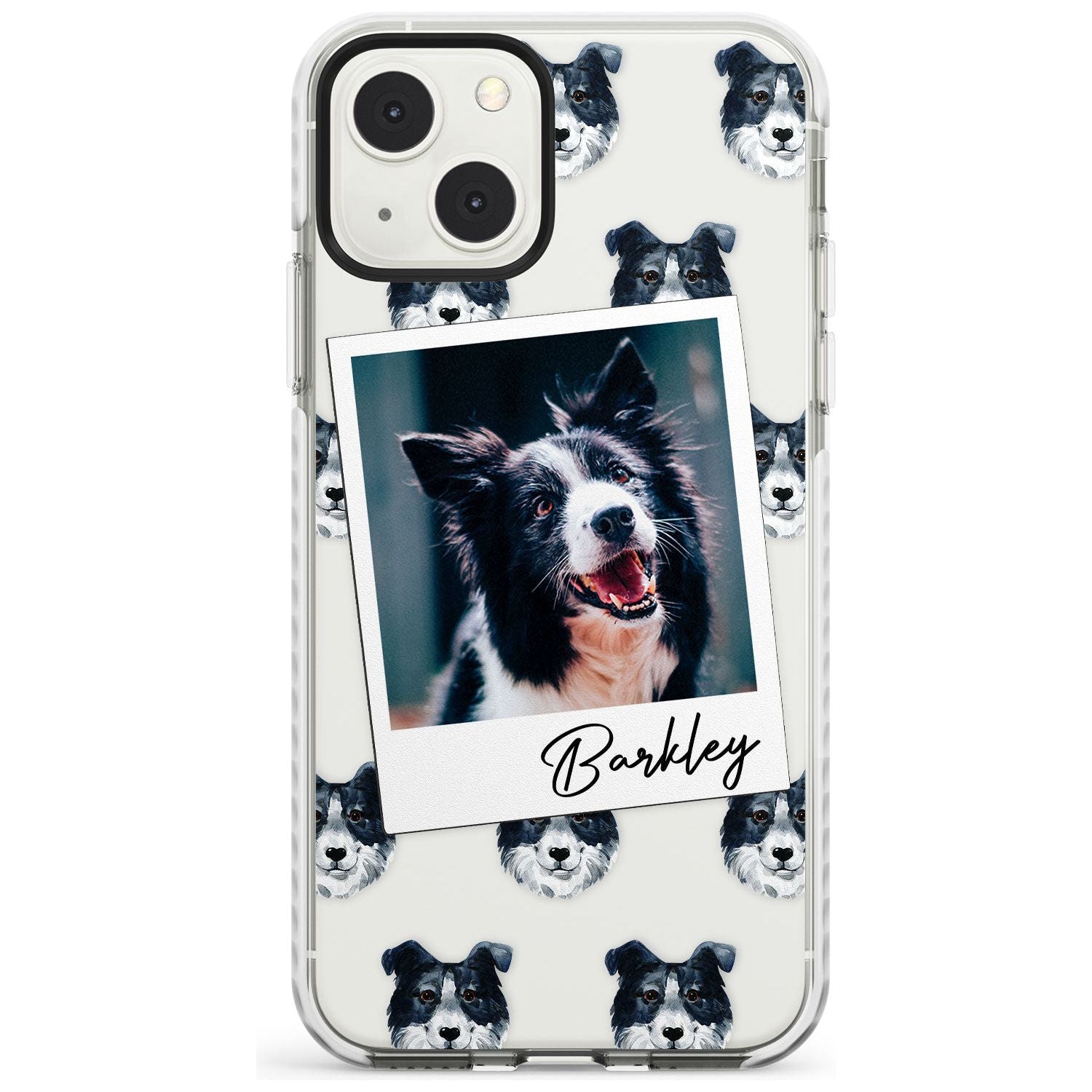 Personalised Border Collie - Dog Photo Custom Phone Case iPhone 13 Mini / Impact Case Blanc Space