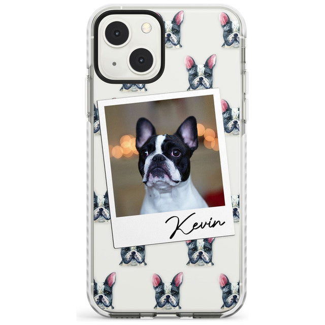 Personalised French Bulldog, Black & White - Dog Photo Custom Phone Case iPhone 13 Mini / Impact Case Blanc Space